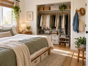 How to Store Clothes Without a Dresser in a Small Bedroom: A Frequency-Friction Plan